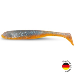 Виброхвост IRON CLAW Moby Softbaits SLIM JIM UV Non Toxic / Blue Glitter Orange