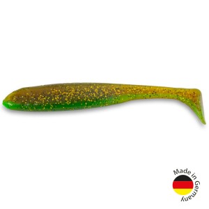 Виброхвост IRON CLAW Moby Softbaits SLIM JIM UV Non Toxic / Motoroil Chartreuse Innercore Luminous