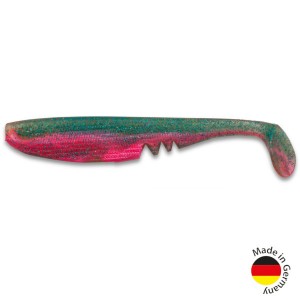 Виброхвост IRON CLAW Moby Softbaits RACKER SHAD UV Non Toxic / Türkis Pink