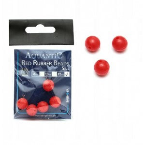 Бусина резиновая AQUANTIC® Rubber Bead - 12 mm / Fluo Red - 5 шт.