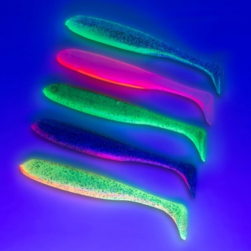 Виброхвост плавающий IRON CLAW Moby Softbaits SLIM JIM UV Non Toxic / Green Chartreuse