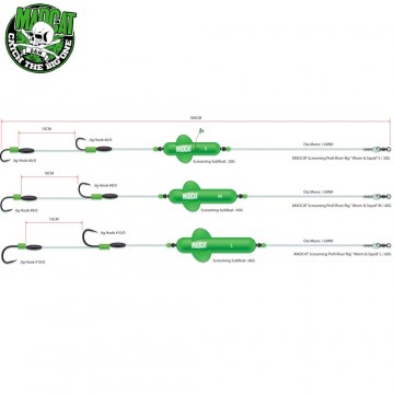 Готовые оснастки на сома MADCAT® SCREAMING PROFI RIVER RIGS «WORM & SQUID» Готовые оснастки на сома MADCAT® SCREAMING PROFI RIVER RIGS «WORM & SQUID»