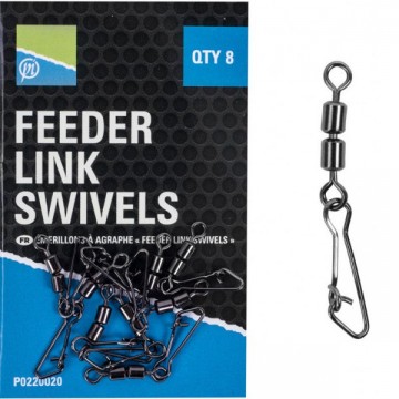 Двойной вертлюг с застежкой Preston Innovations DOUBLE FEEDER LINK SWIVEL / 8шт. Двойной вертлюг с застежкой Preston Innovations DOUBLE FEEDER LINK SWIVEL / 8шт.