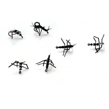 Готовая оснастка для Zig Rig PB Products ZIG INSECTS Super Strong №10 - White/Black - 4шт.