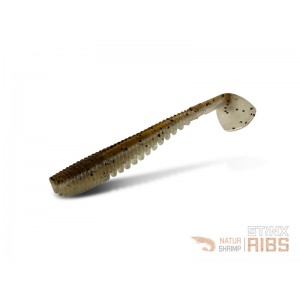 Виброхвост DELPHIN B! StinxRIBS Shrimp / 5cm / NATUR - 20шт.
