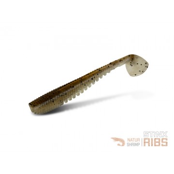 Виброхвост DELPHIN B! StinxRIBS Shrimp / 5cm / NATUR - 20шт.