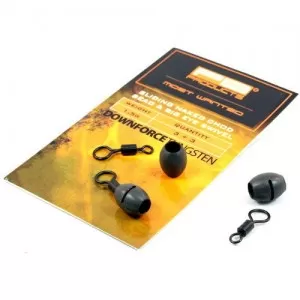 Бусина скользящая утяжеленная с вертлюгом PB Products DT Sliding Naked Chod Bead 1,5g & Big Eye Swivel № 8 / 3шт.